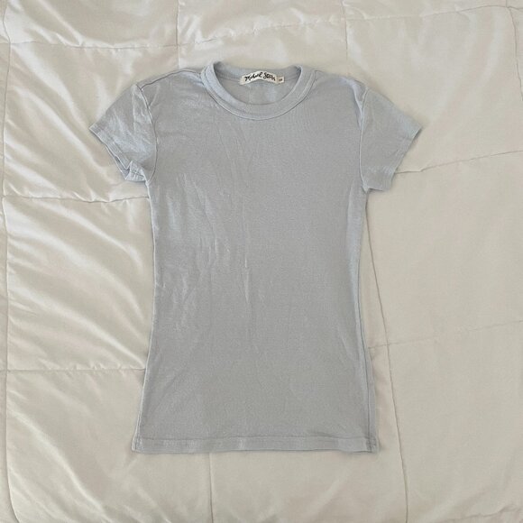 Michael Stars Tops - Michael Stars OS shiny tee shirt baby blue